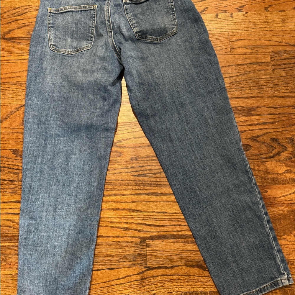 Talbots Boyfriend Jeans - Medium Blue Denim with Yellow Stitching - Picture 3 of 3